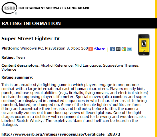 L’ESRB liste Super Street Fighter IV sur PC